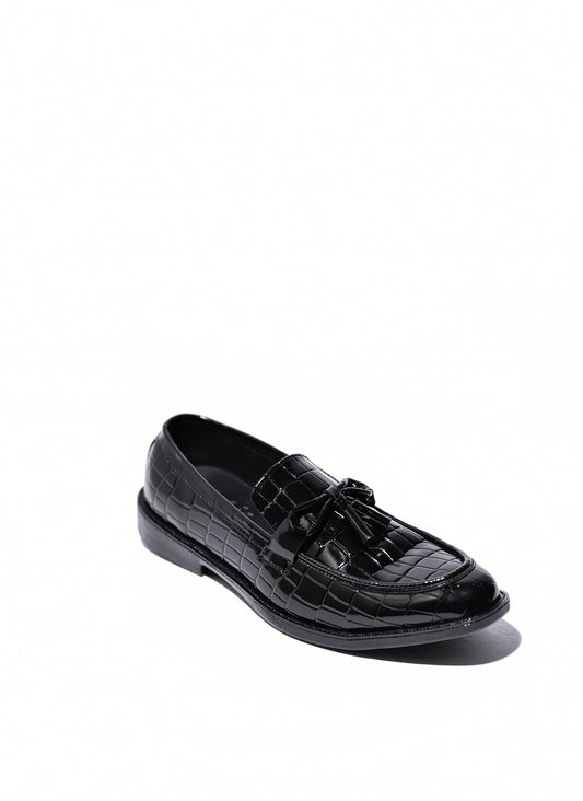 Crocodile Black Shinning formal shoes for men